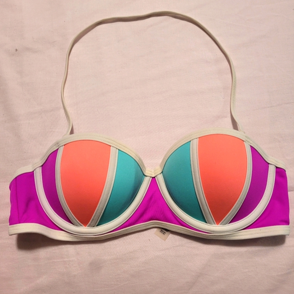 PINK Colorful Women's Padded Push-up Bikini Top Size S (AA-C)
